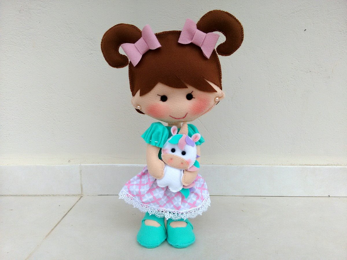 Boneca Unicórnio em Feltro Vivence Artesanato Elo7 Pedras Artesanato Atacado ~ Boneca Unicórnio em Feltro Vivence Artesanato Elo7