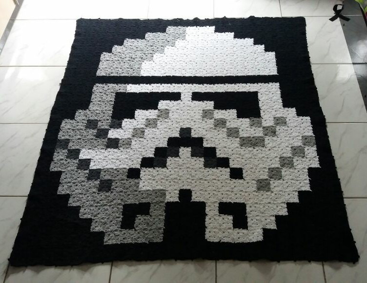 Tapete Star Wars tapete em croche stormtrooper star wars 1 40 x 1 50 cm croche - Tapete Star Wars