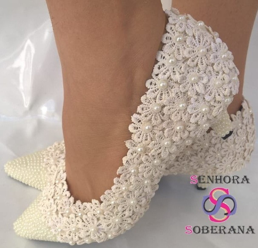 sapato dama de honra off white