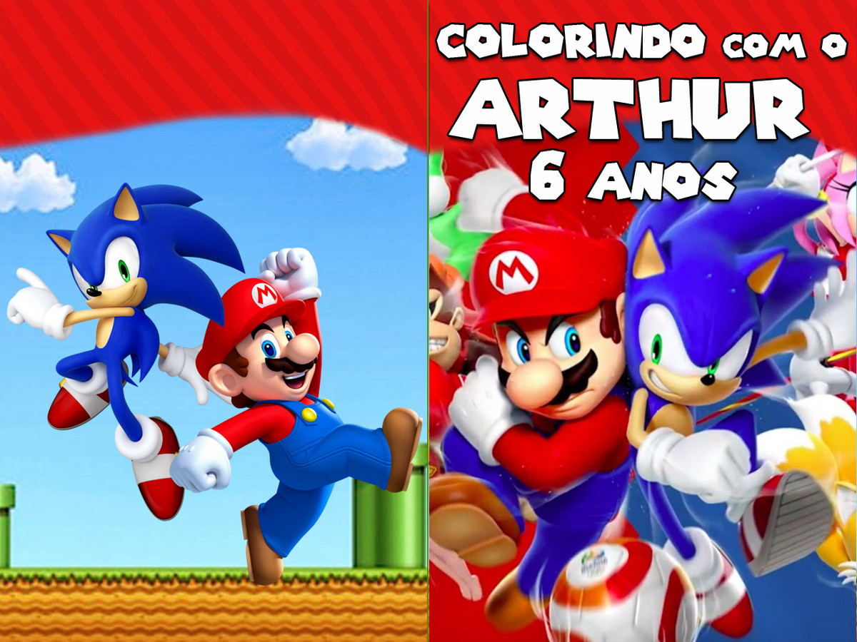 revista de colorir super mario e sonic 14x10 no elo7 tudo de festa