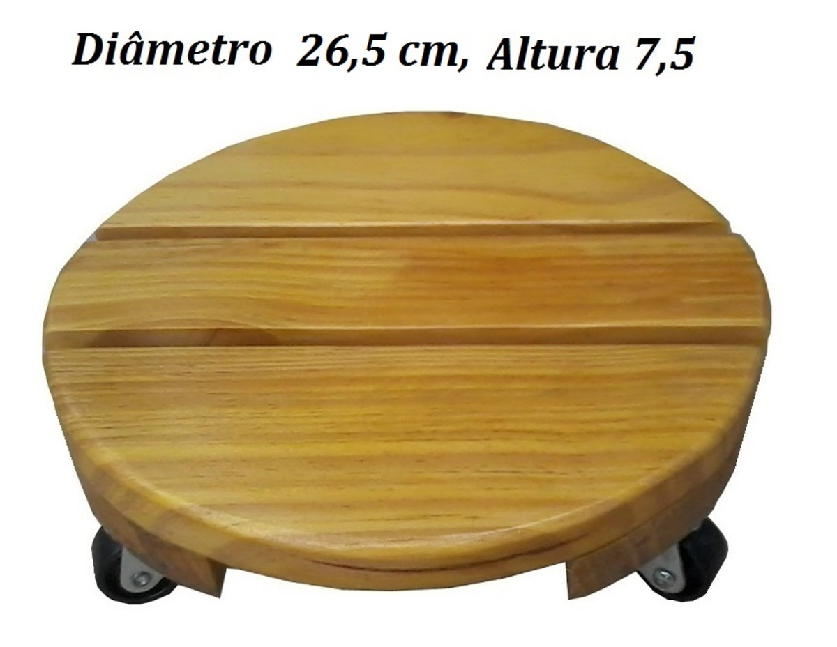 Suporte Para Vasos E Plantas De Madeira 27 Cm Com Rodinhas No Elo7 Beth Santos Acessórios E