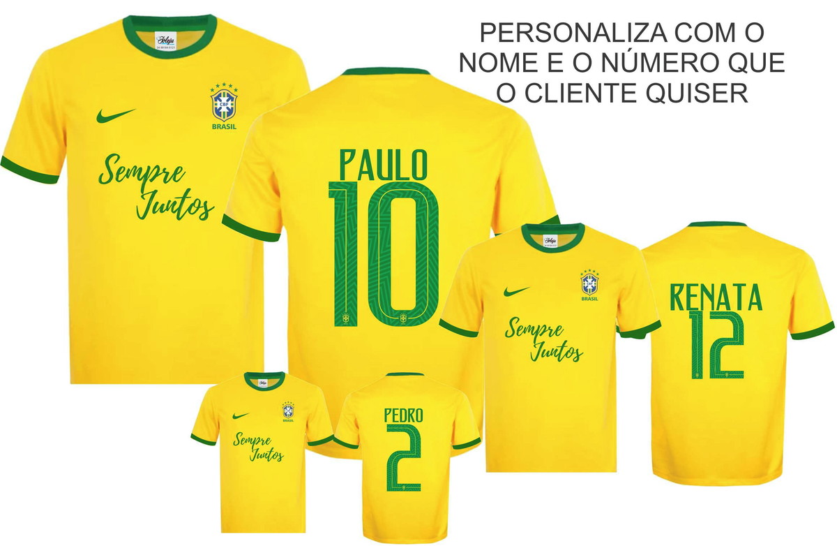 3 Camisetas Brasil Copa do Mundo família no Elo7 | Joleju Camisetas
