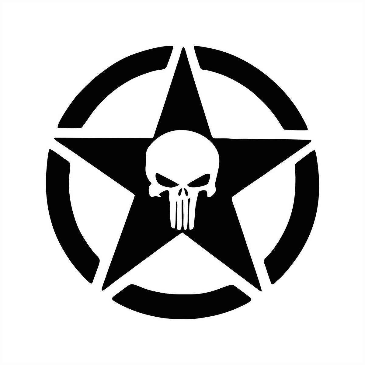 adesivo símbolo estrela militar