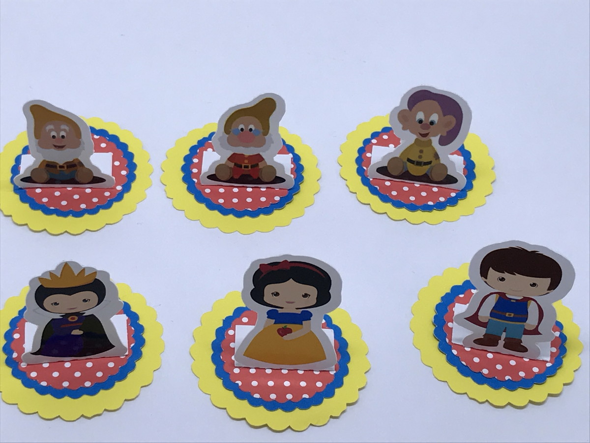 toppers 3d branca de neve cute no elo7 lili arte festas c4ea74