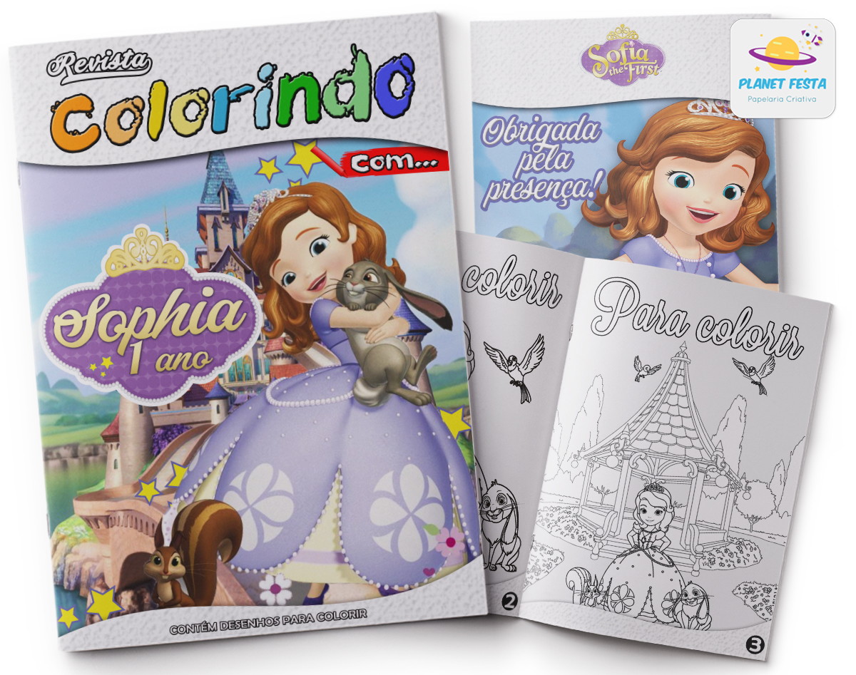 kit colorir revistinha giz princesa sofia no elo7 planet festa