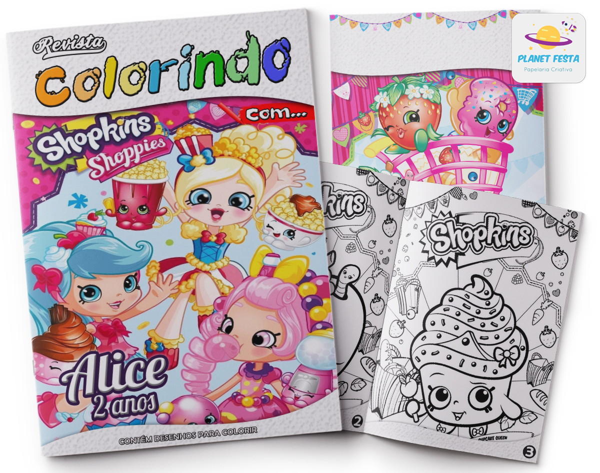 kit colorir revistinha giz shopkins no elo7 planet festa