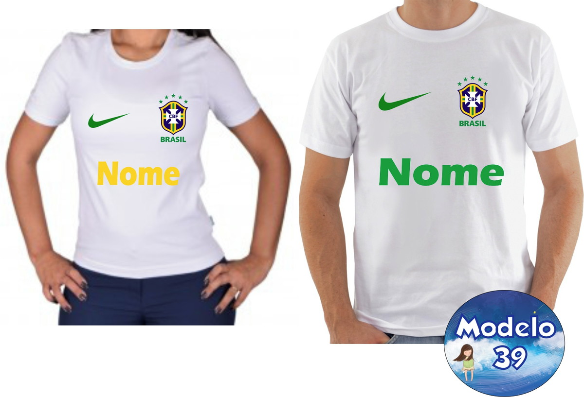 KIT CAMISETAS CASAL COPA DO MUNDO 2018 BRASIL PERSONALIZADAS no Elo7