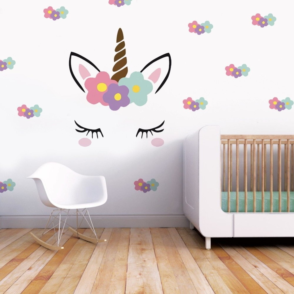 Adesivo De Parede pra Decorar Quarto Menina Unicórnio ...