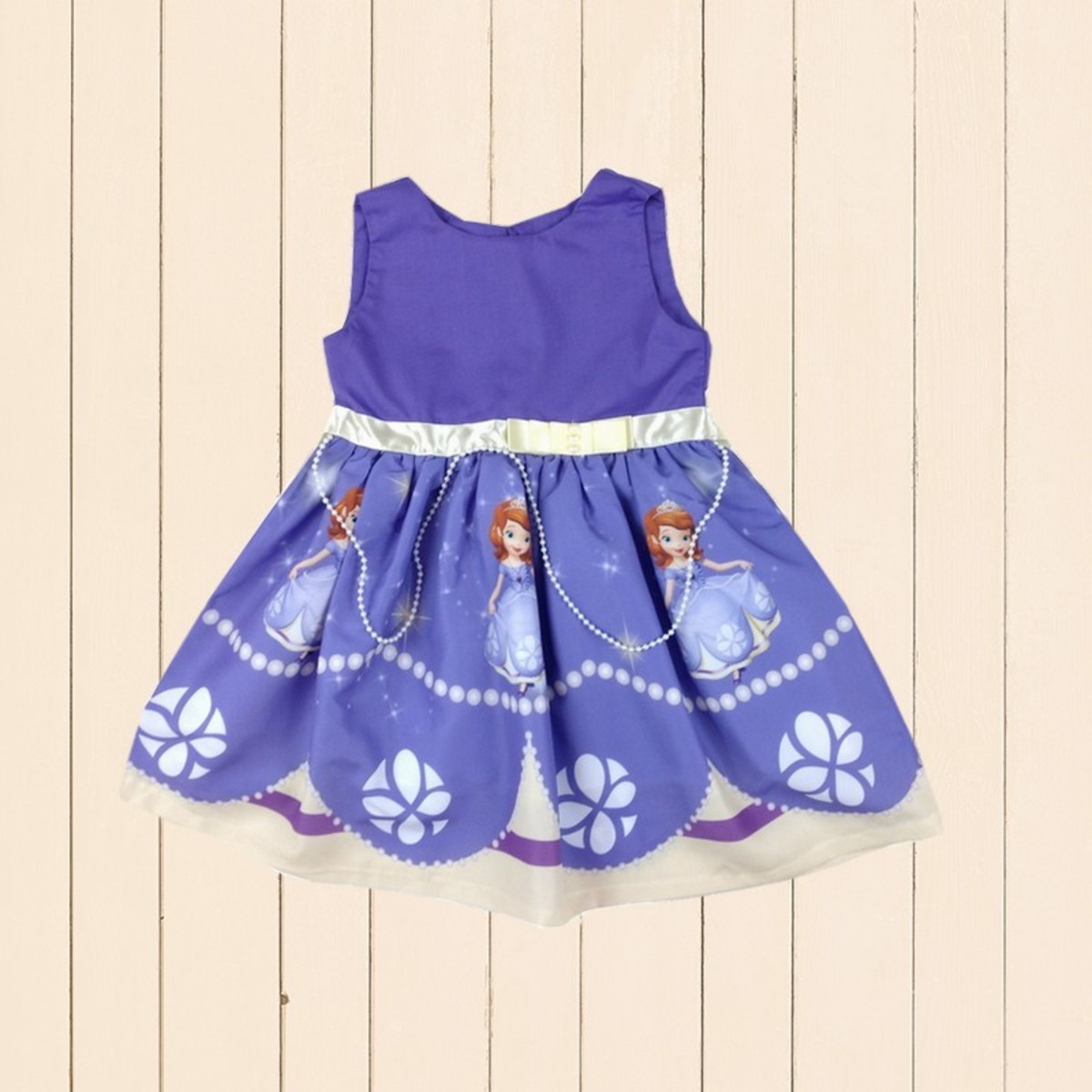 Vestido Infantil Princesa Sofia Malha - Fantasia Roupa Temática