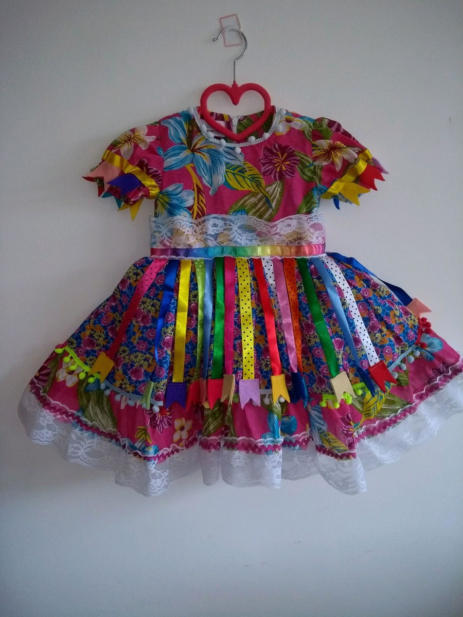 Vestido Festa Junina Bandeirinhas