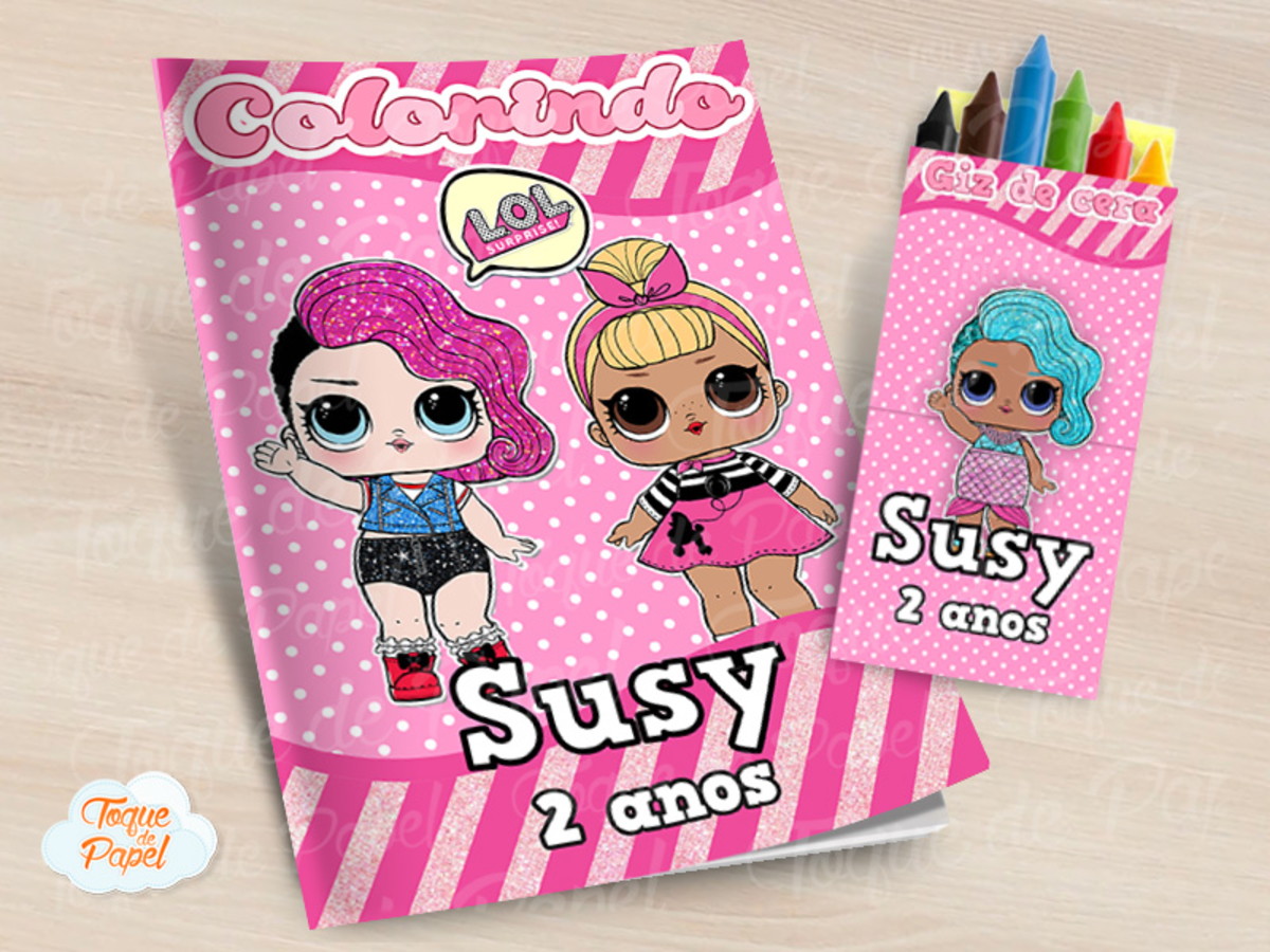 kit colorir com giz de cera bonecas lol no elo7 toque de papel