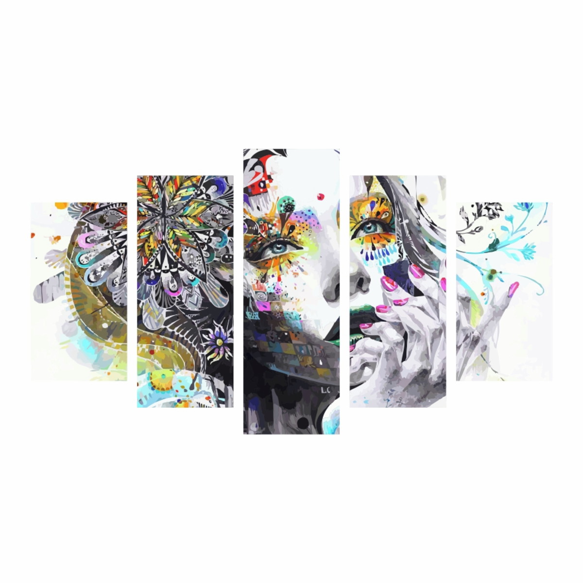 quadro impresso mulheres coloridas minjae 114x65 qmc02 quadro impresso mulheres coloridas minjae 114x65 qmc02
