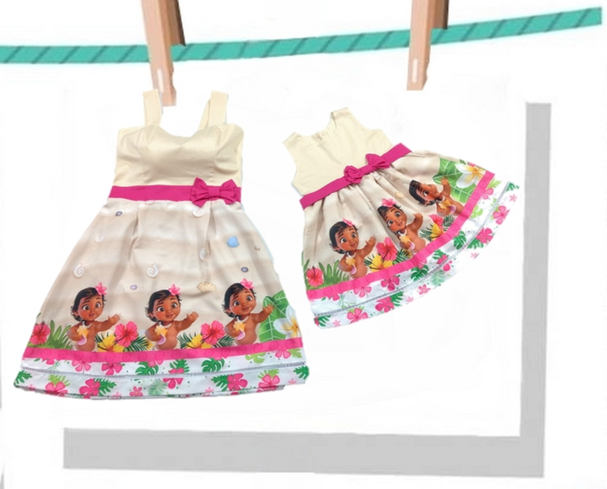 Vestido Infantil Personagem Moana