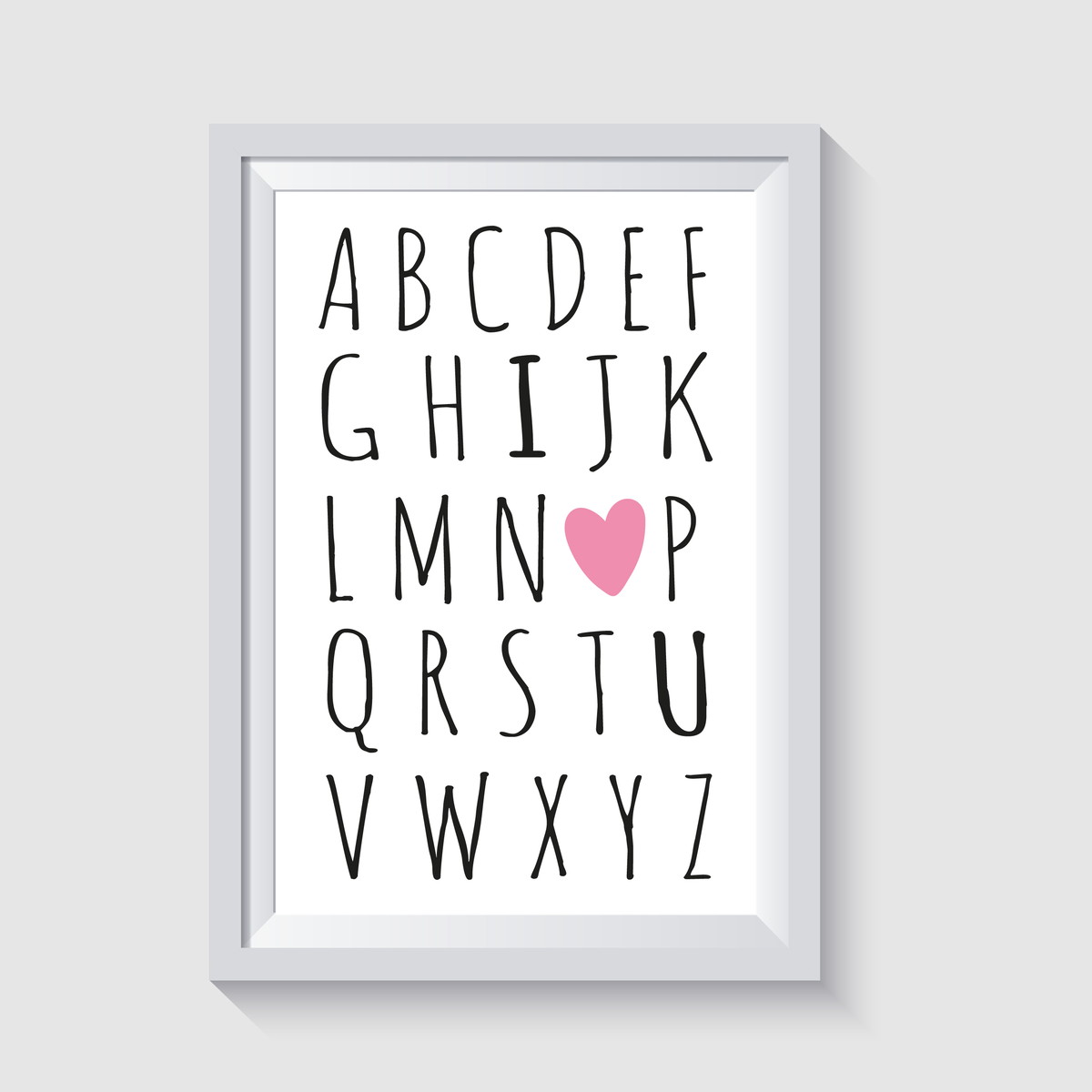 arte digital para poster quadro alfabeto i love u no elo7