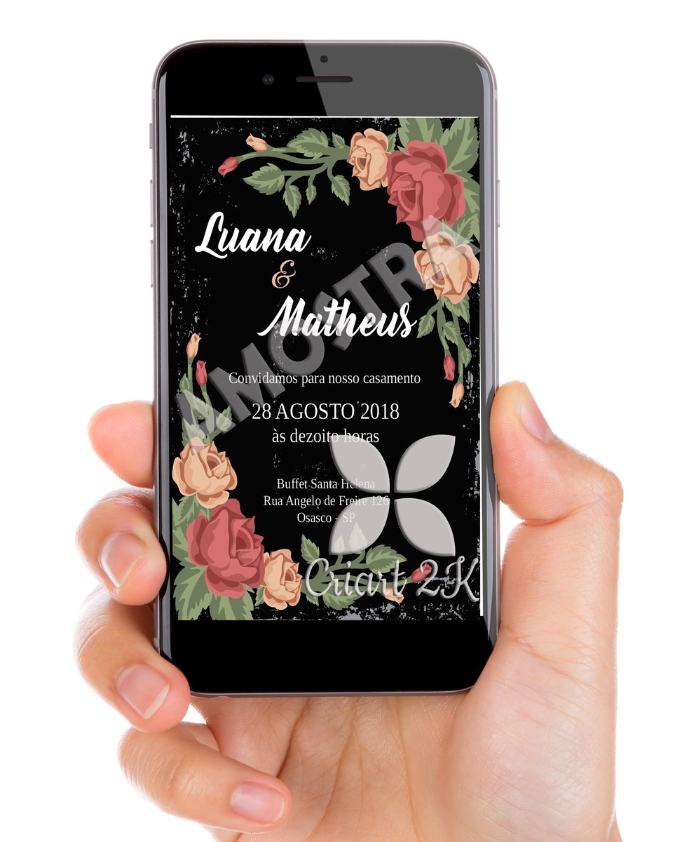 convite digital casamento whats app flores no elo7 zilda porto