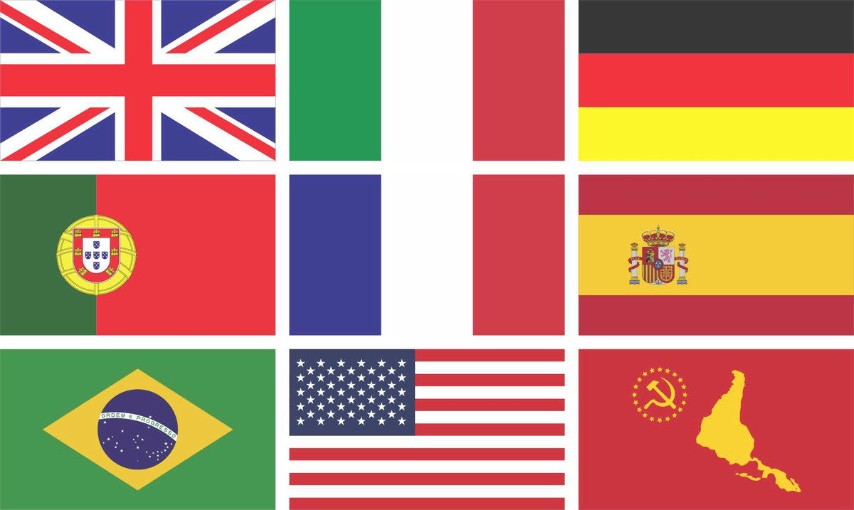 Adesivo Bandeiras Brasil Italia Alemanha Ursal Paises 