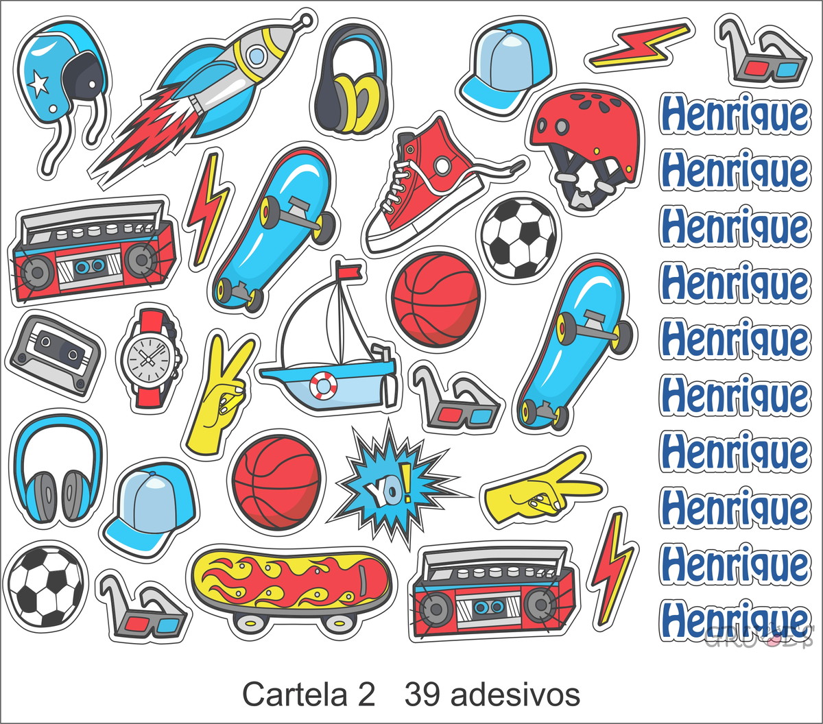Cartelas De Adesivos Para Imprimir Cartela de Adesivos - Stickers no Elo7 | Grudes Adesivos Divertidos