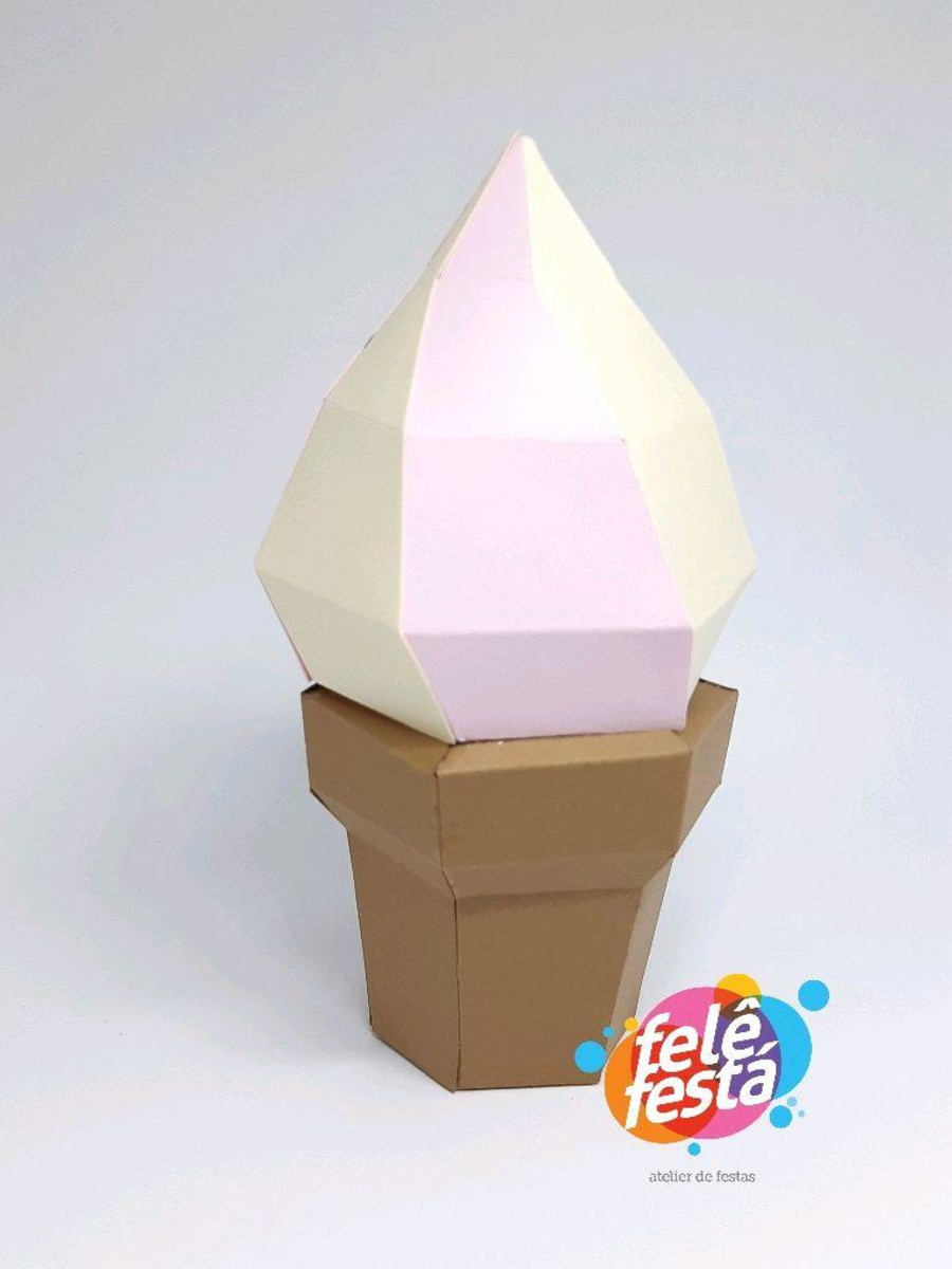 sorvete 3d papercraft no elo7 felê festá atelier de festa d75cf6