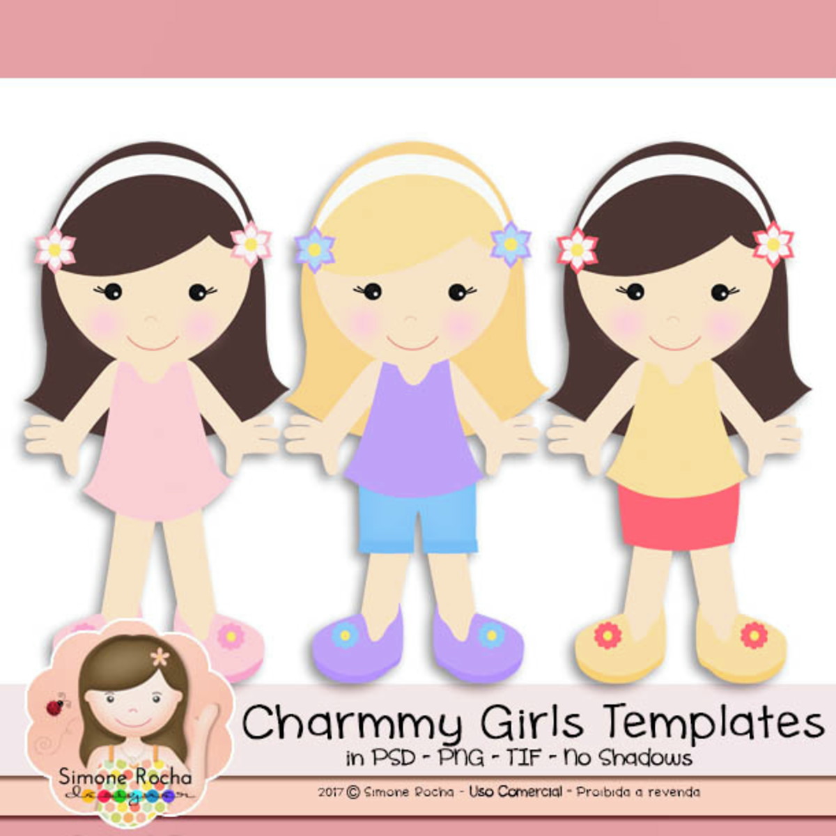 charmmy girls templates by simone rocha no elo7 simone rocha