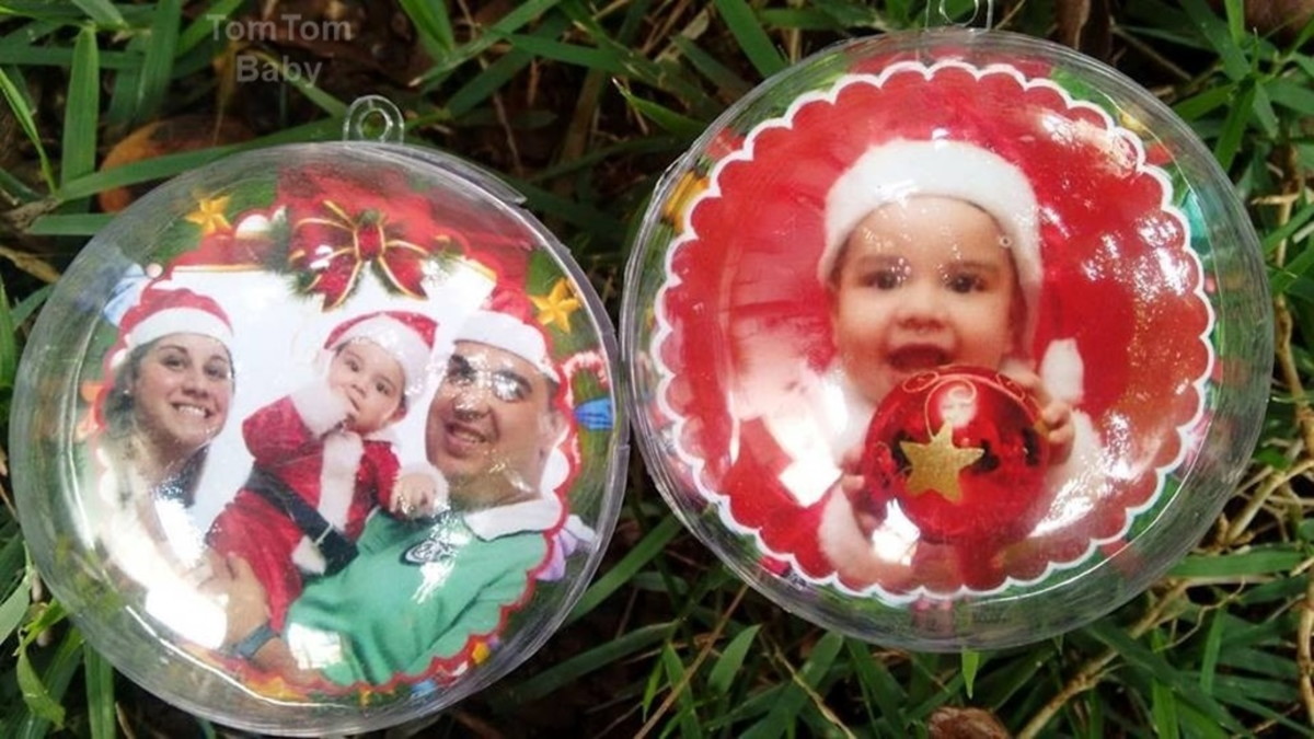 Bola para árvore de natal com foto no Elo7 | TomTom Baby (D93140)