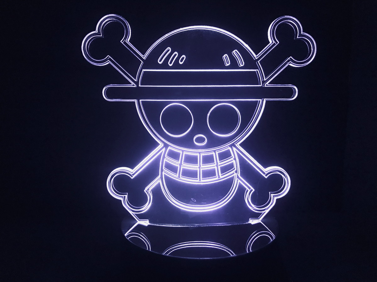 luminária led 3d one piece luffy anime acrílico abajur no elo7