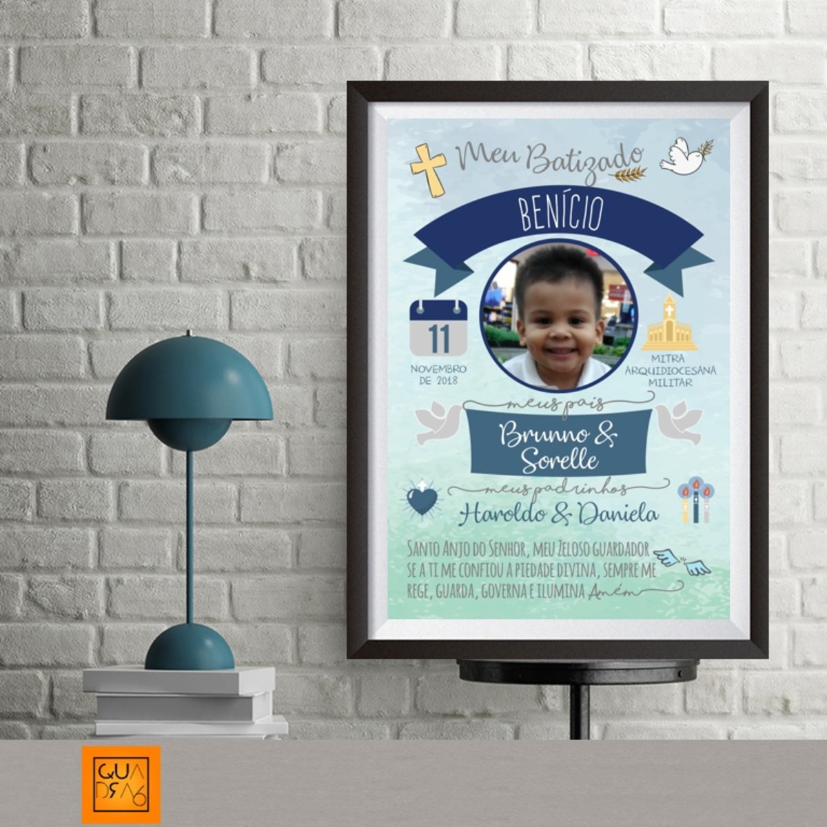 quadro para batizado poster