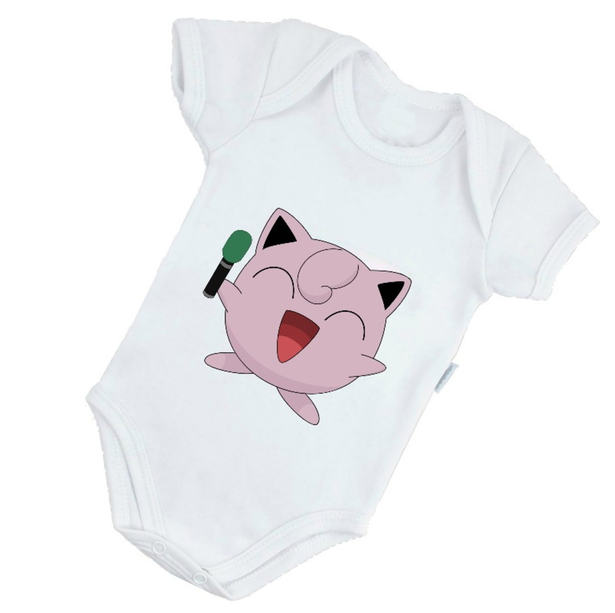 Camiseta Algodão Anime Pokemon Fofo Jigglypuff - Branco