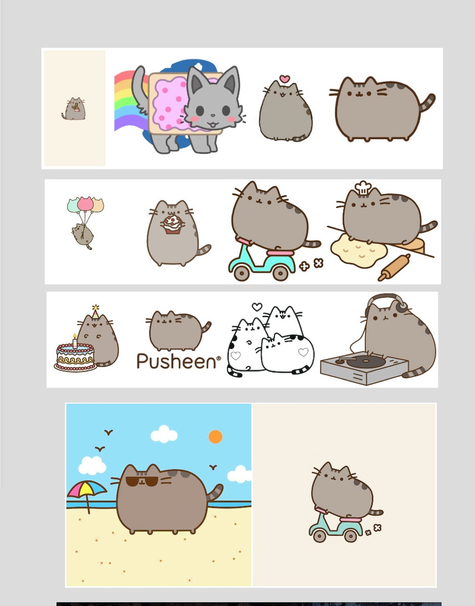quadro pusheen cat emoji