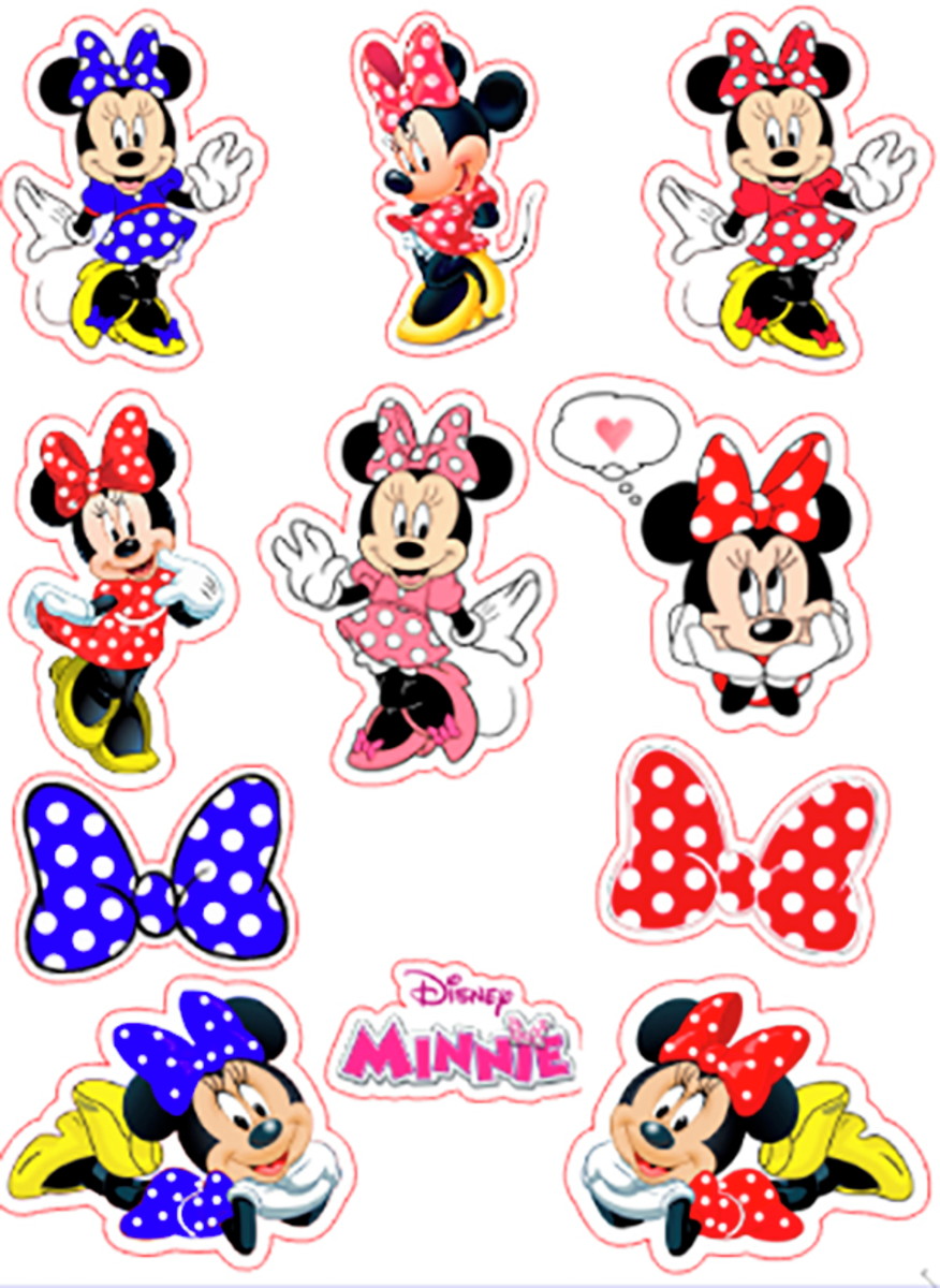 Cartelas De Adesivos Para Imprimir Cartela de Adesivos Minnie (Arquivo de Corte Silhouette) no Elo7 | WF