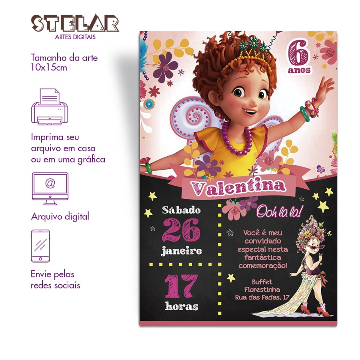 Convite Digital Fancy Nancy Convite Digital Fancy Nancy