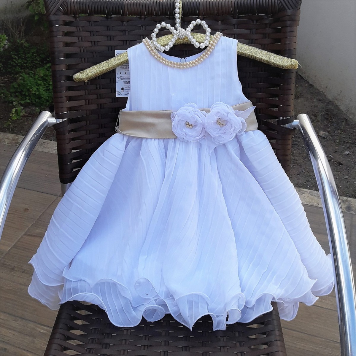 vestido infantil de formatura branco