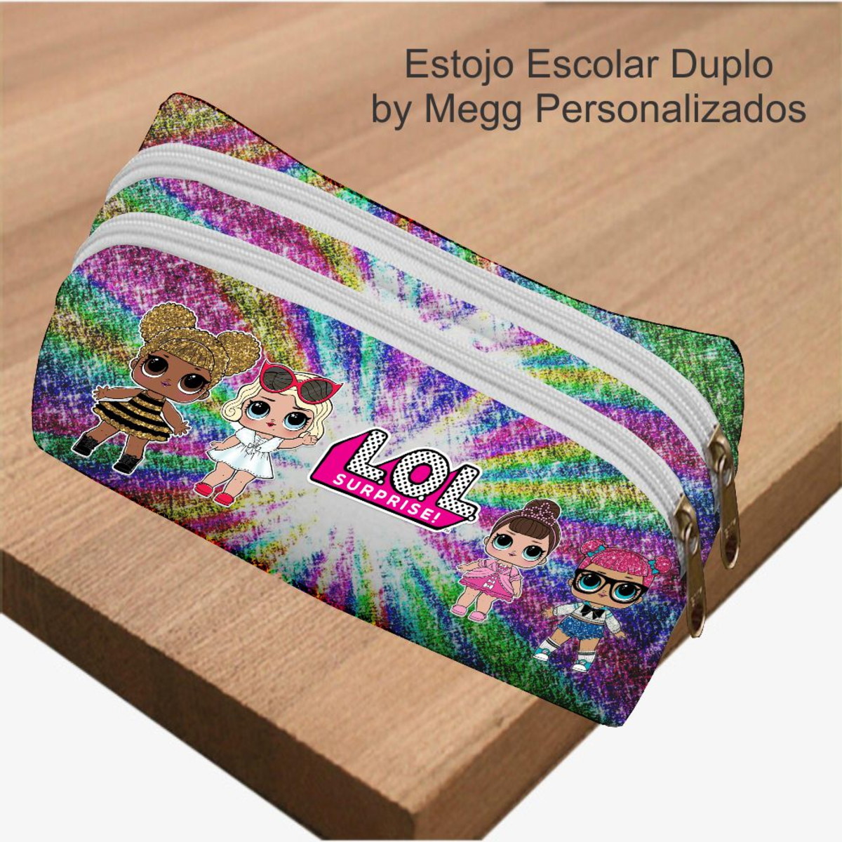 estojo box duplo escolar