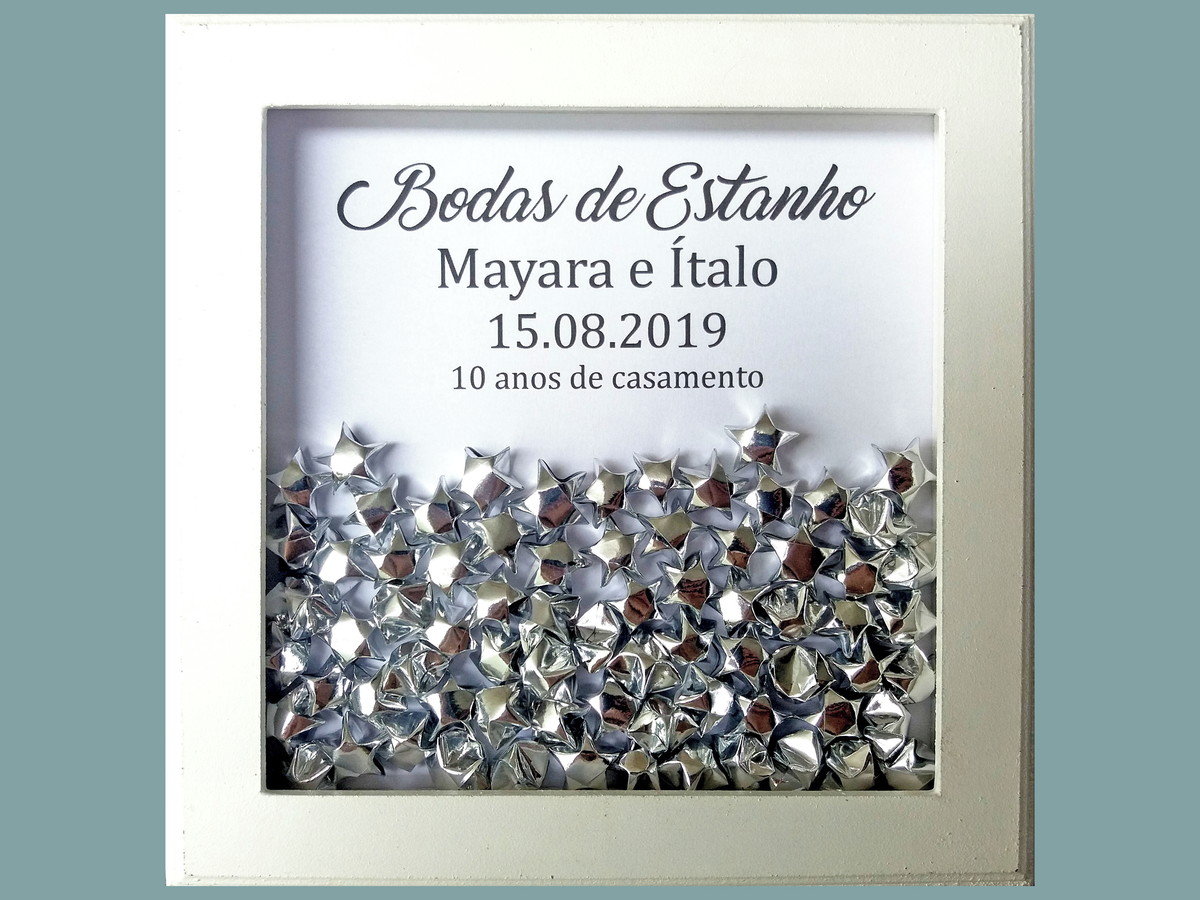 Quadro - Bodas de Estanho - 10 Anos de Casados | Elo7