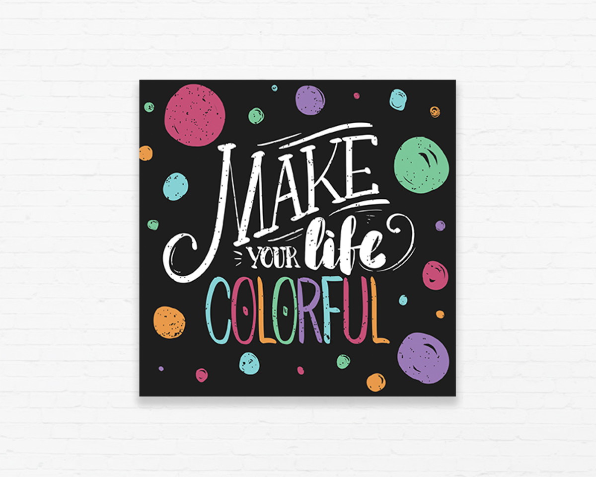 Quadrinho 15x15 make your life colorful elo7 produtos especiais