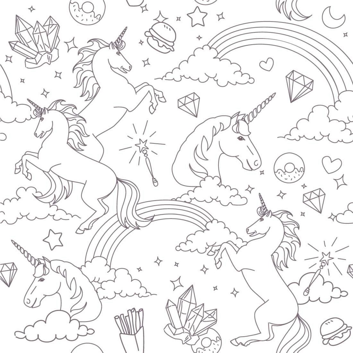 Papel De Parede Adesivo Unicornio Colorir 3001 3m No Elo7 Papelnaparede Ece9e5 Temos certeza que os pequenos vão se apaixonar pelas. papel de parede adesivo unicornio