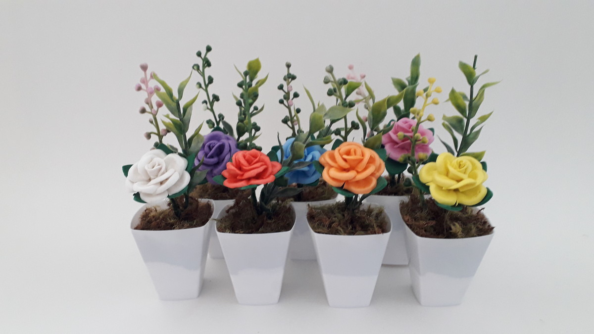 Mini Arranjo com Flores Artificiais | Elo7 Produtos Especiais