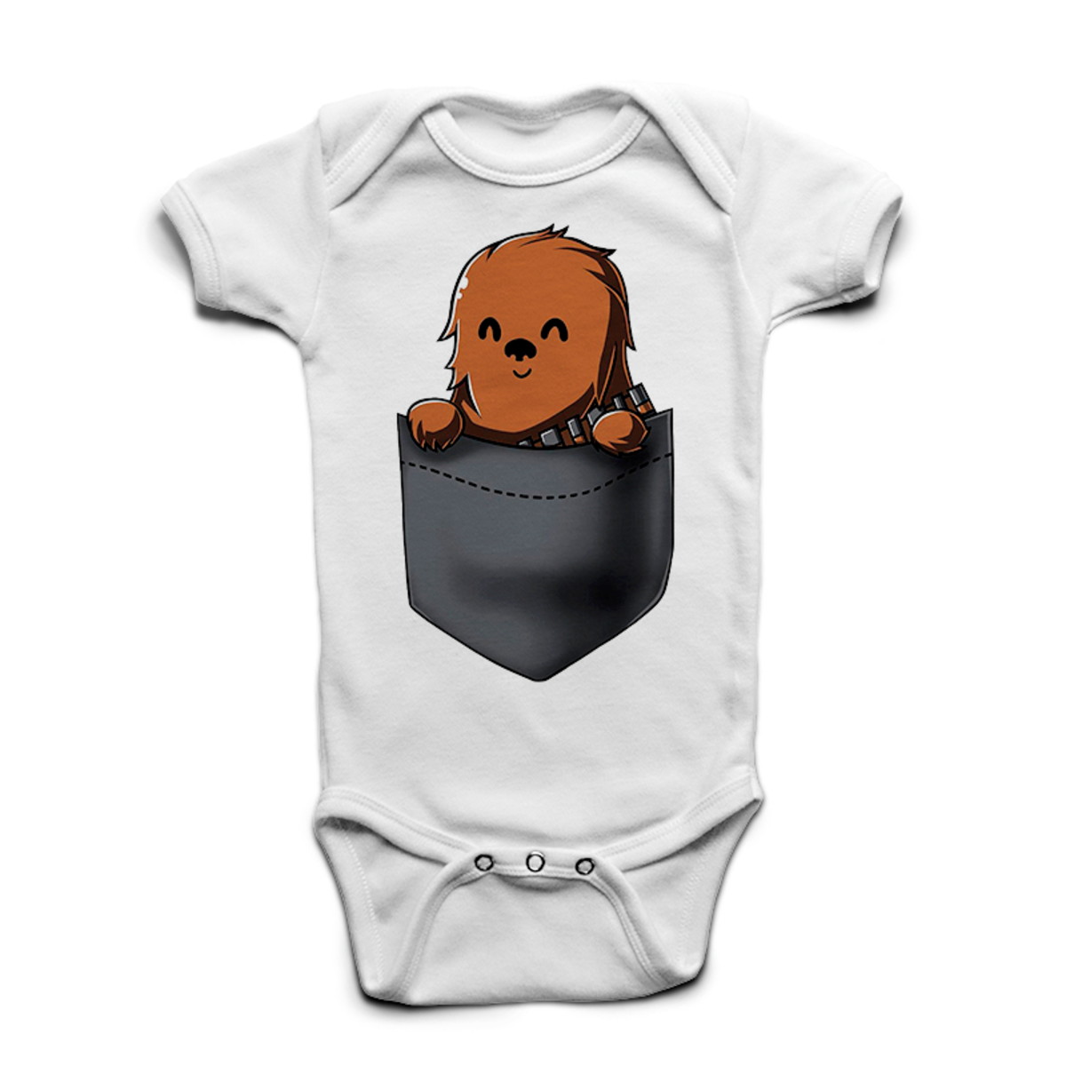 Body Bebe Manga Curta Star Wars Chewbacca Pocket No Elo7 Candy Baby F28f53