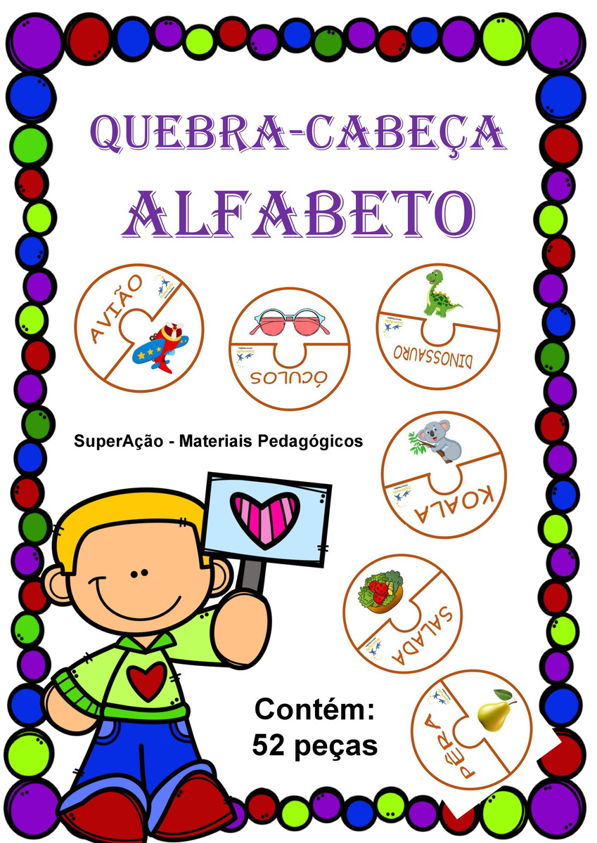 Quebra-cabeça Letras do Alfabeto para imprimir