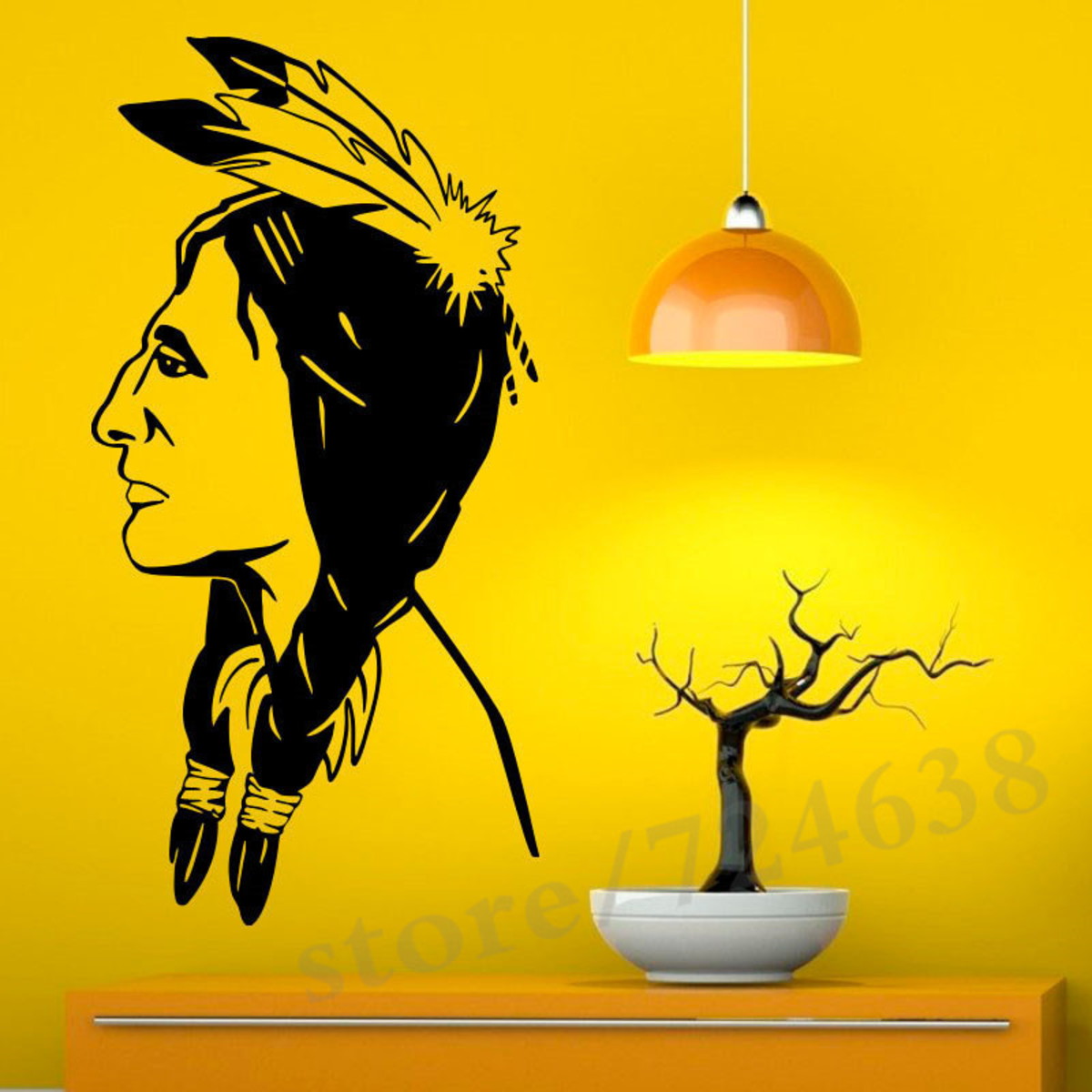 Adesivo Decorativo Indio Penas no Elo7 | Toca do Design Adesivos (F687C5)