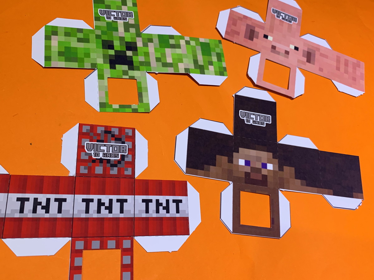 Minecraft Kit rótulo e cabeça | Elo7 Produtos Especiais