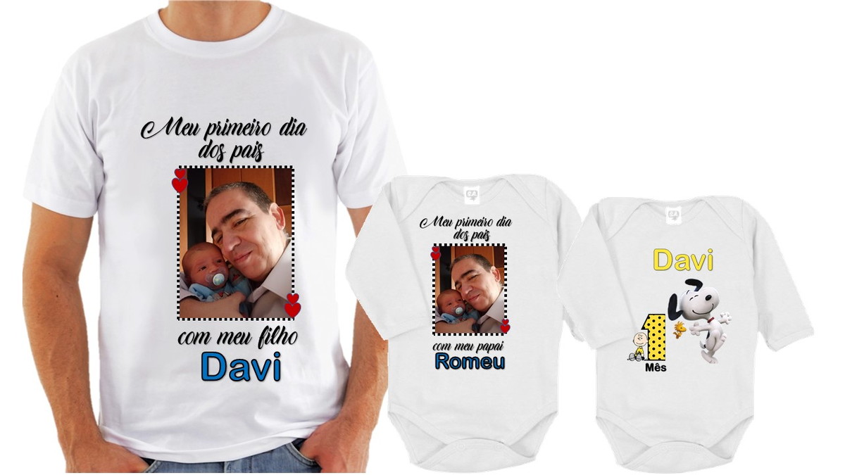 Camisas Personalizadas Dia Dos Pais Com Foto Camiseta com foto para o dia dos Pais com 3 no Elo7 | Loja Gloria
