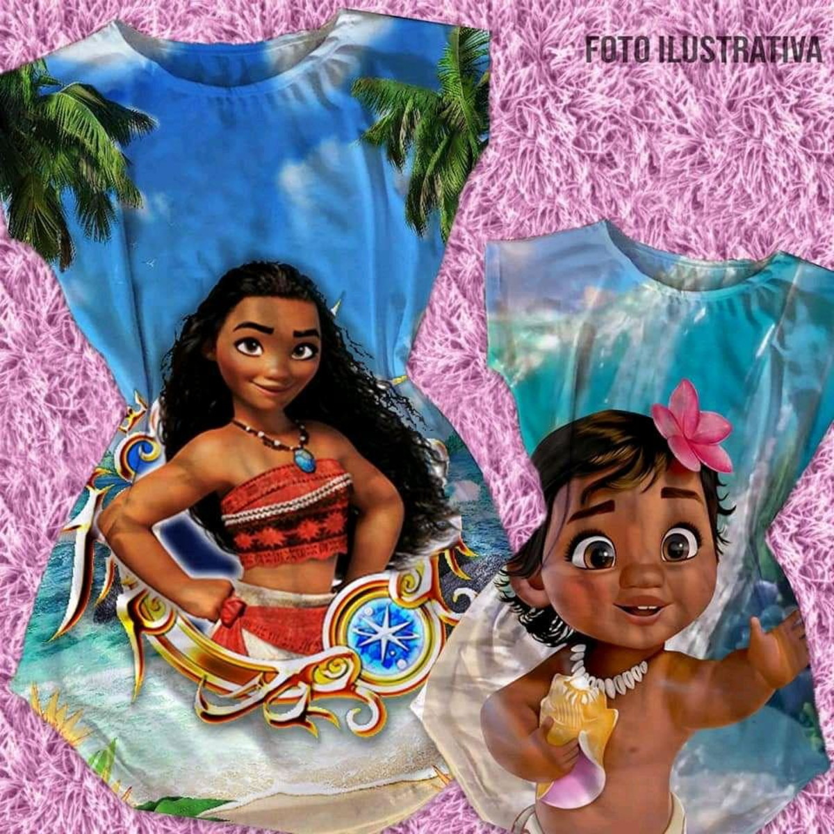 Fantasia Moana Mãe e Filha Moana Adulto Mãe e Filha