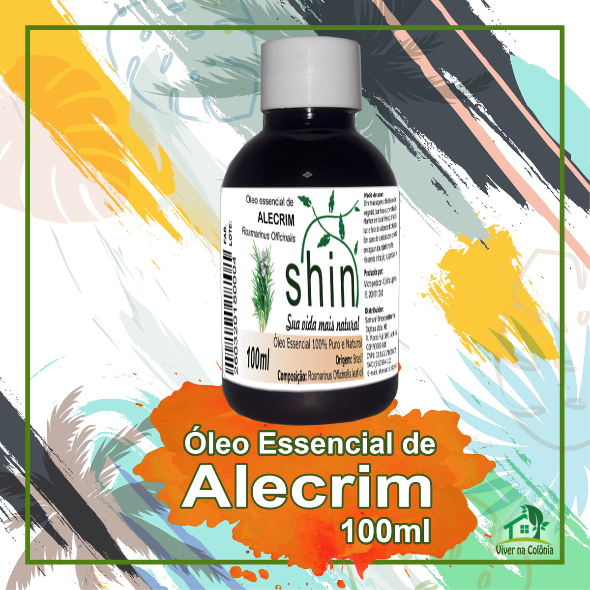 Óleo Essencial Alecrim 100ml - Shin 100% Puro no Elo7 | Viver na