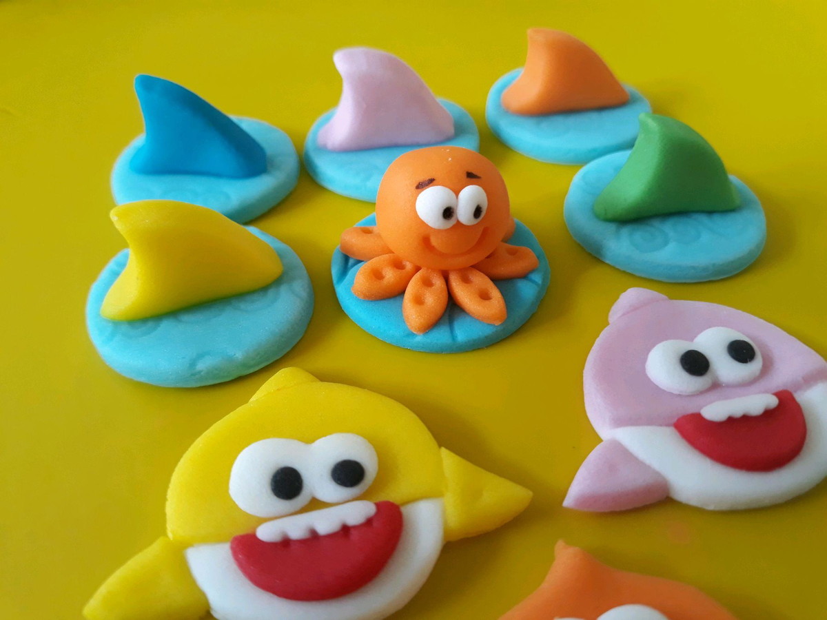 Apliques Docinhos Pasta Americana Baby Shark no Elo7 Mundo dos