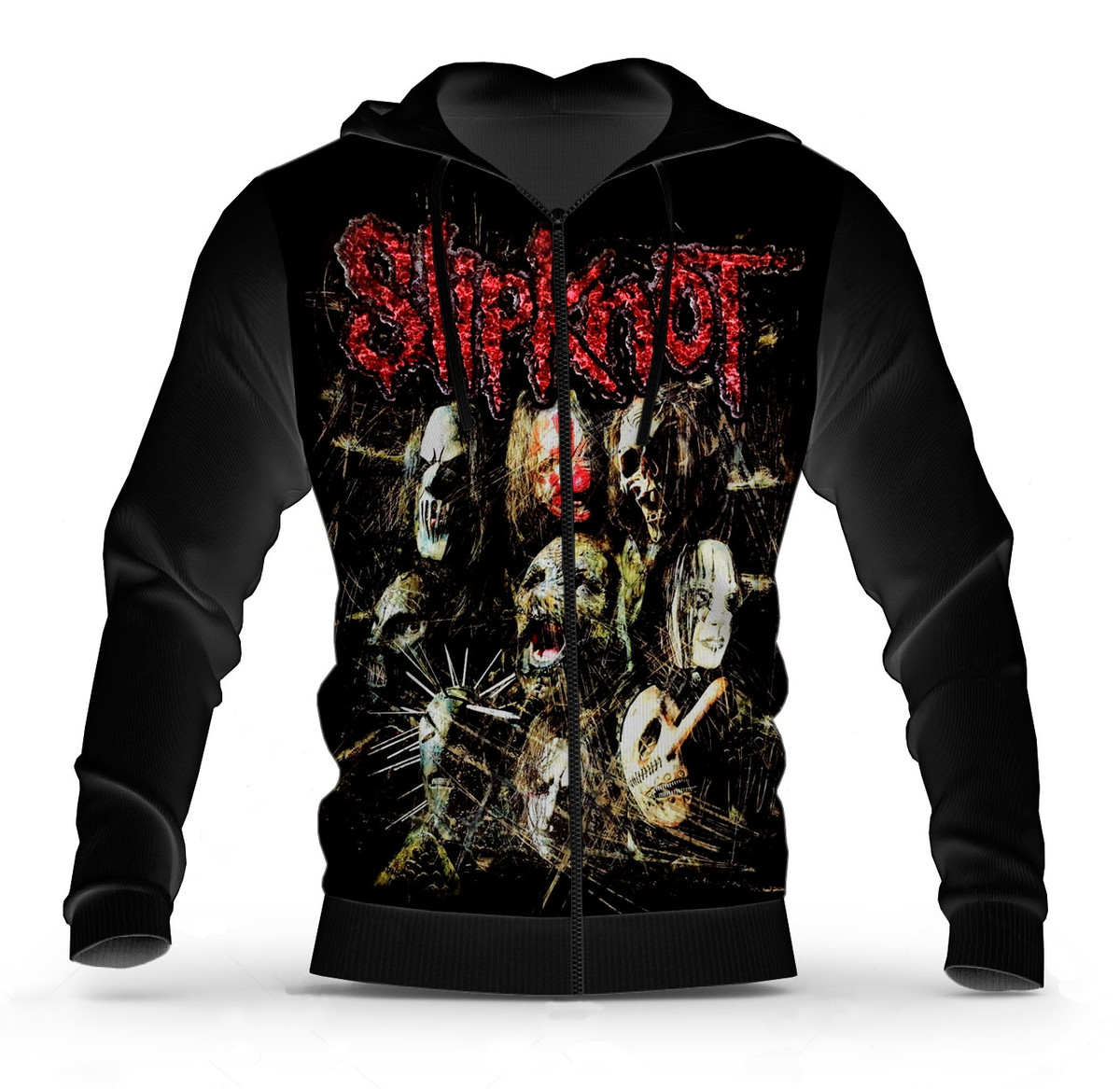 black slipknot moletom com capuz