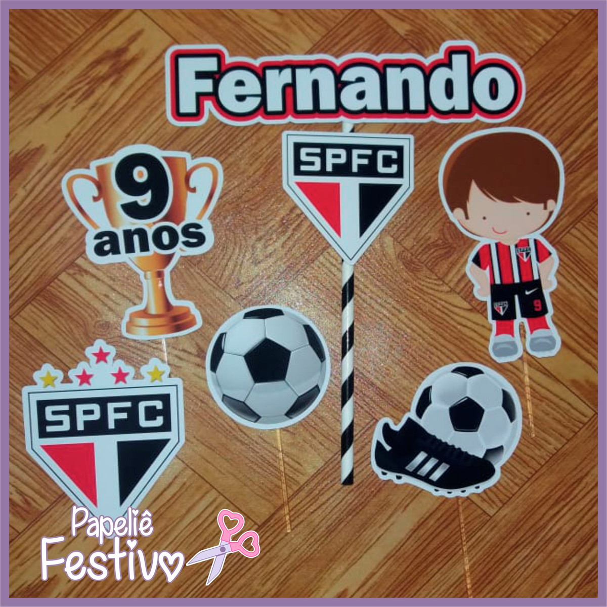 Topper para bolo Time Futebol São Paulo no Elo7 | Papeliê ...