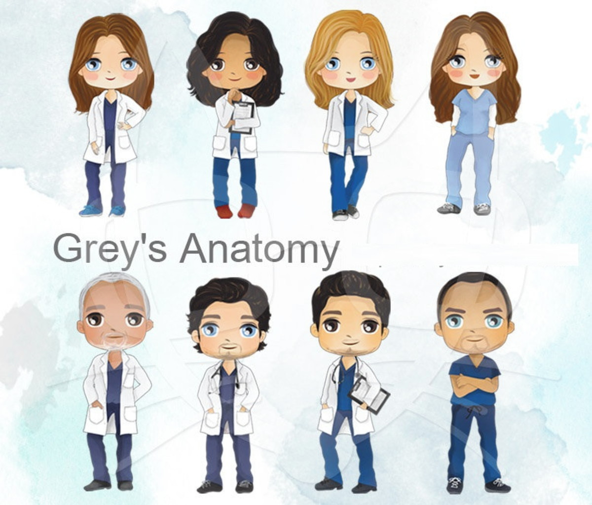 Personagens de Greys Anatomy - Arquivo Digital no Elo7 ... (1200 x 1024 Pixel)