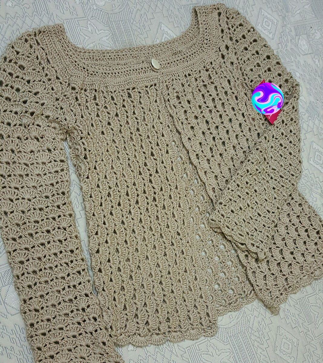cardigan de crochê feminino