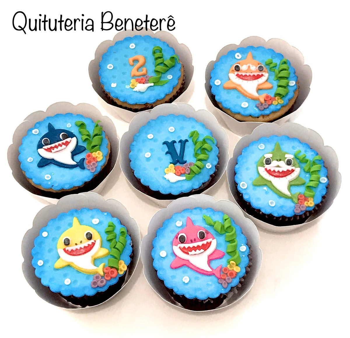 Aplique em Pasta Americana para Pirulito Baby Shark no Elo7 Kari