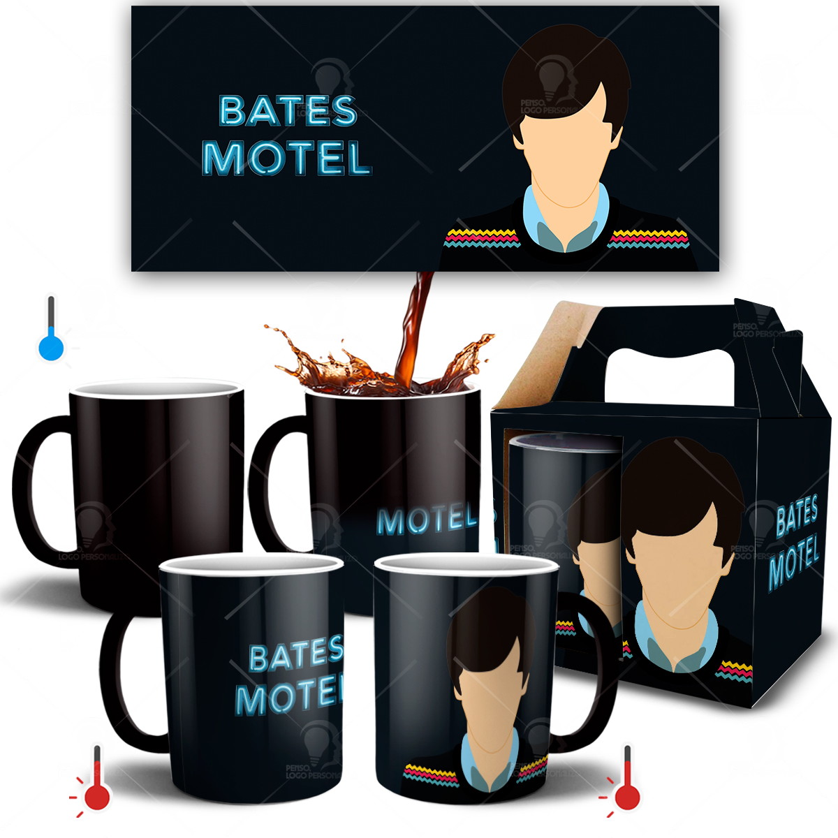 Download Caneca Mágica Série Bates Motel + Caixinha Personalizada no Elo7 | Penso, Logo Personalizo (11952F1)